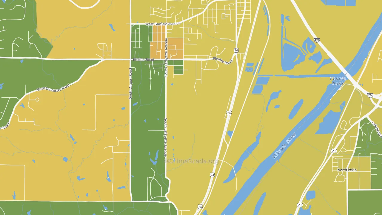 Tuscarora, IL Map of Drug-Related Crime Rates