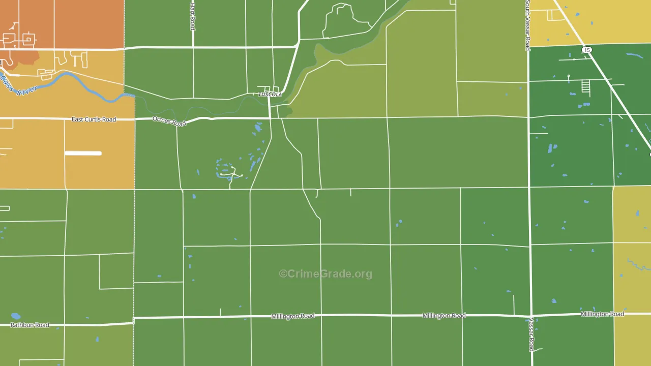 Tuscola, MI Map of Drug-Related Crime Rates