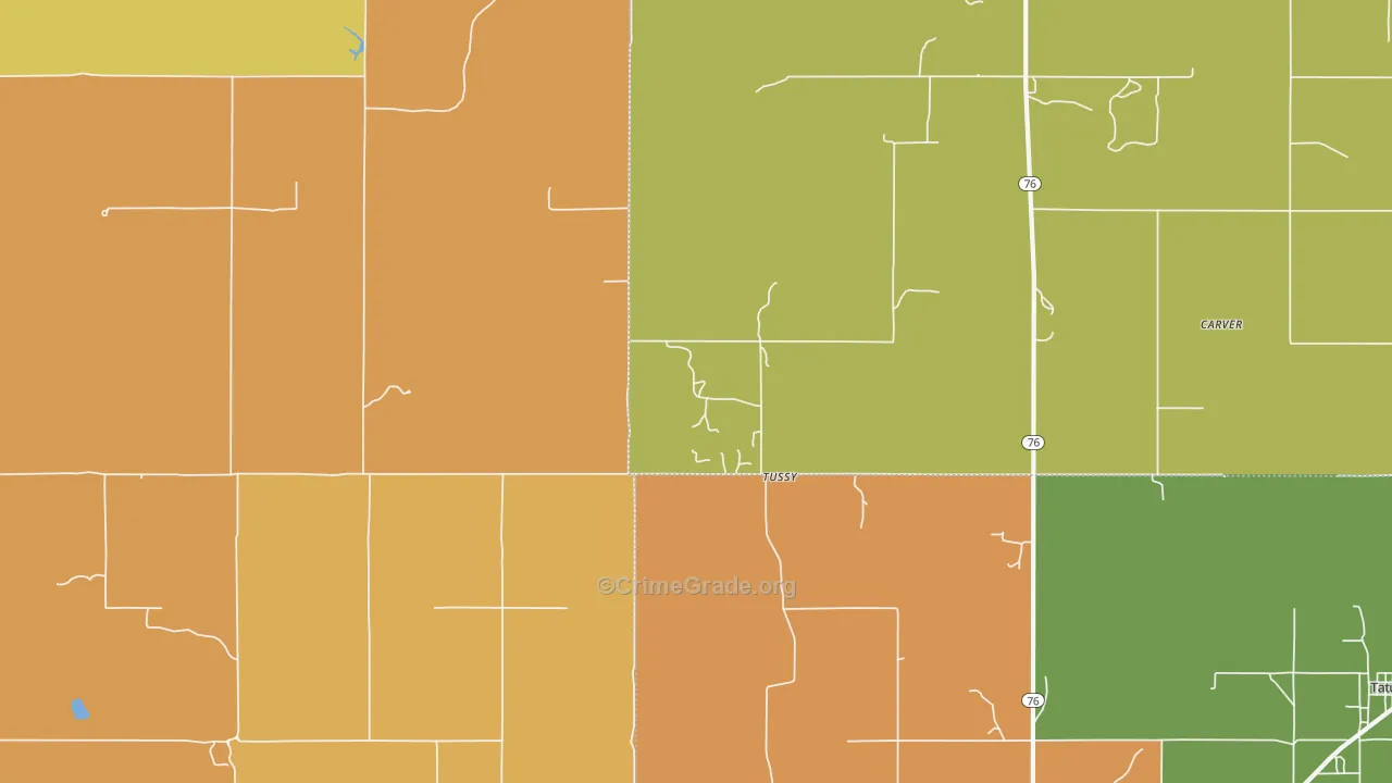 Tussy, OK Map of Drug-Related Crime Rates