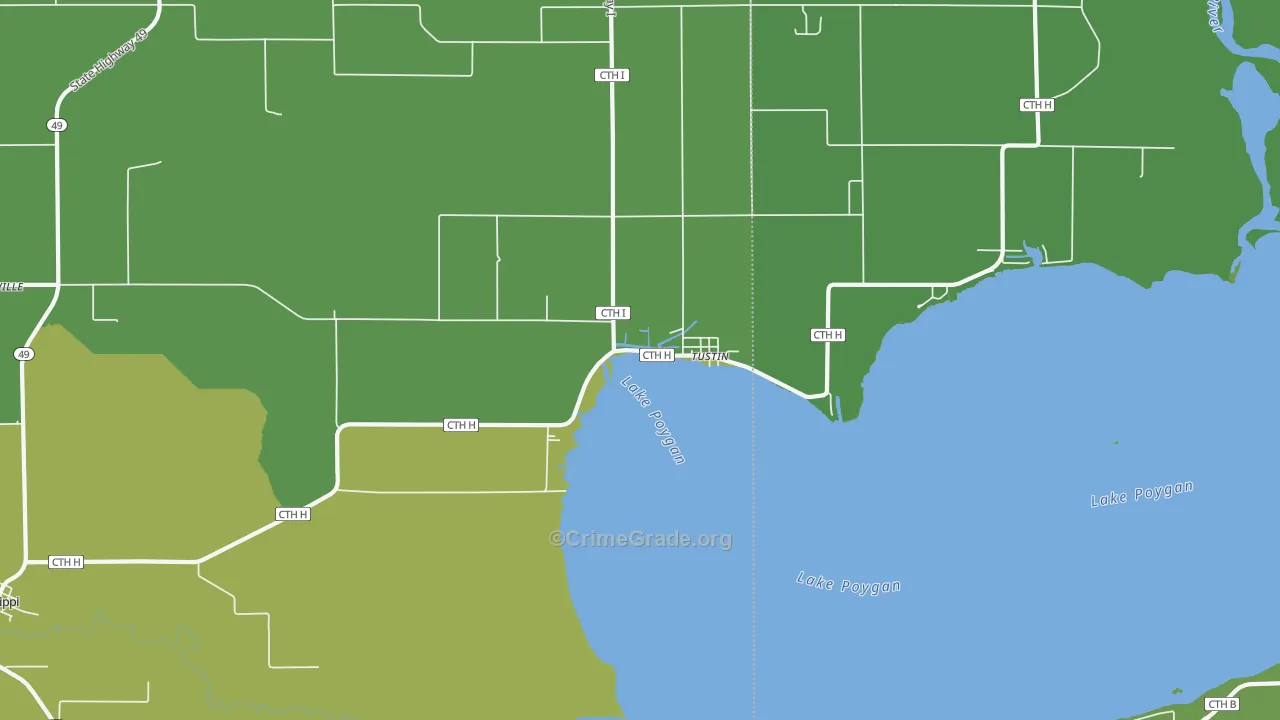 Tustin, WI Map of Drug-Related Crime Rates