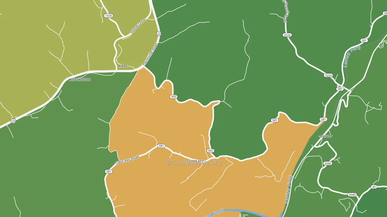 Tutor Key, KY Map of Drug-Related Crime Rates