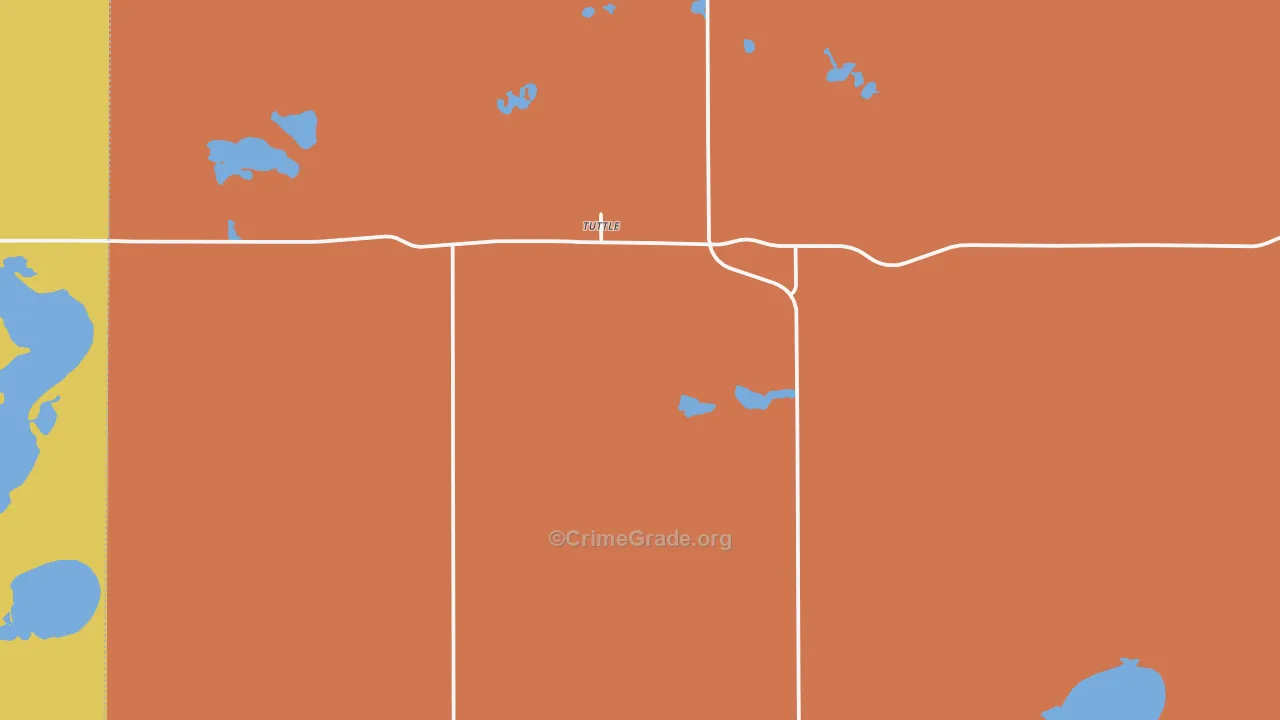 Tuttle, ND Map of Drug-Related Crime Rates