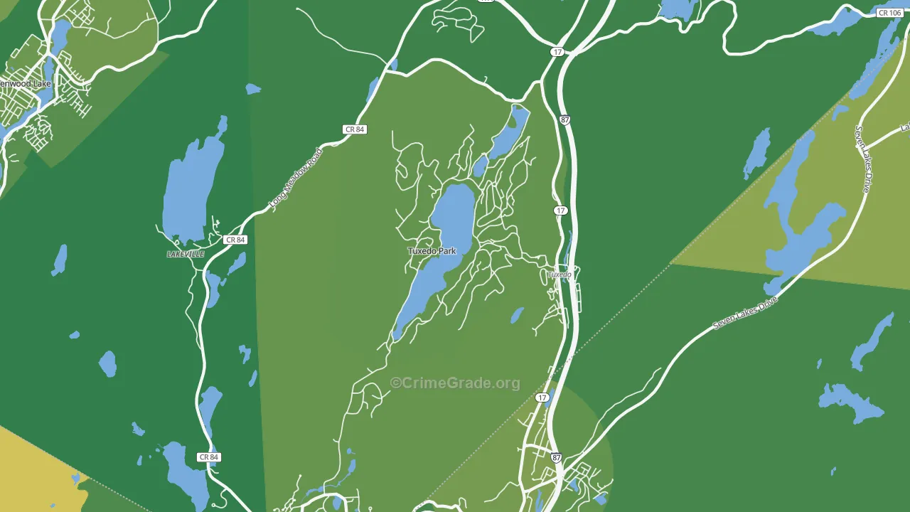 Tuxedo Park, NY Map of Drug-Related Crime Rates