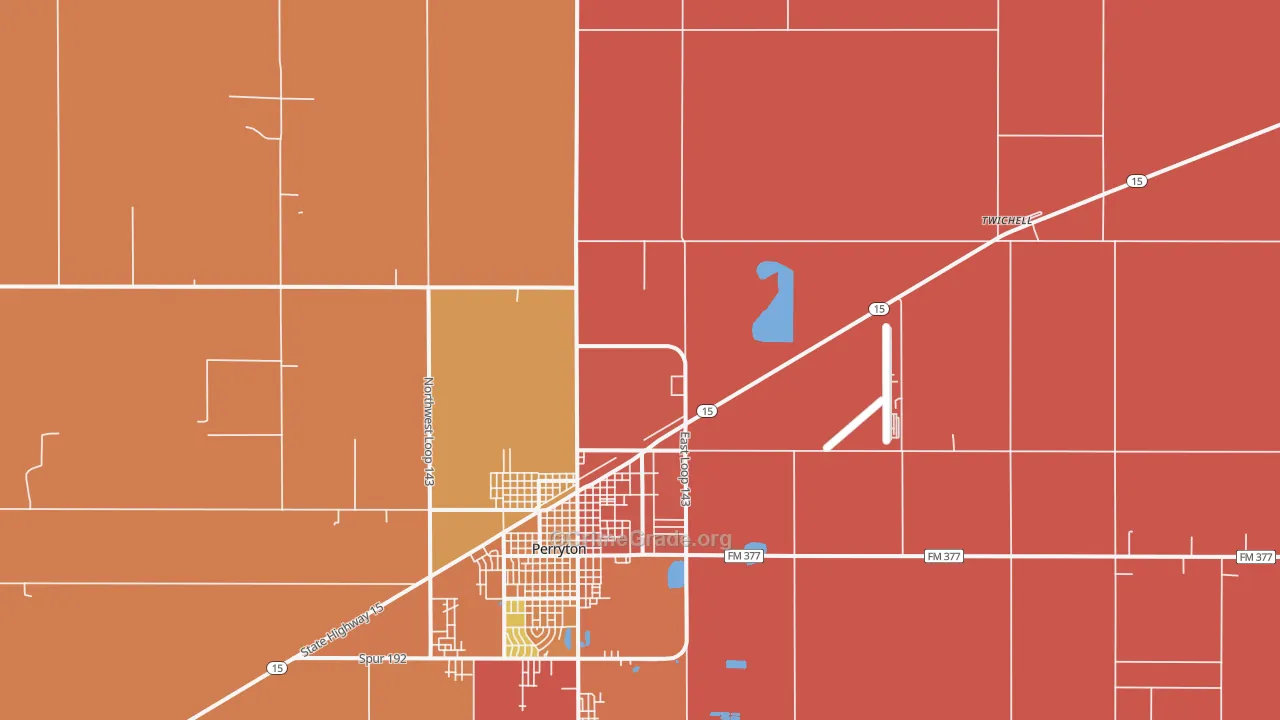 Twichell, TX Map of Drug-Related Crime Rates