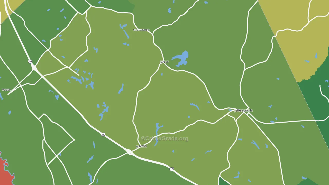 Twiggs County, GA Map of Drug-Related Crime Rates