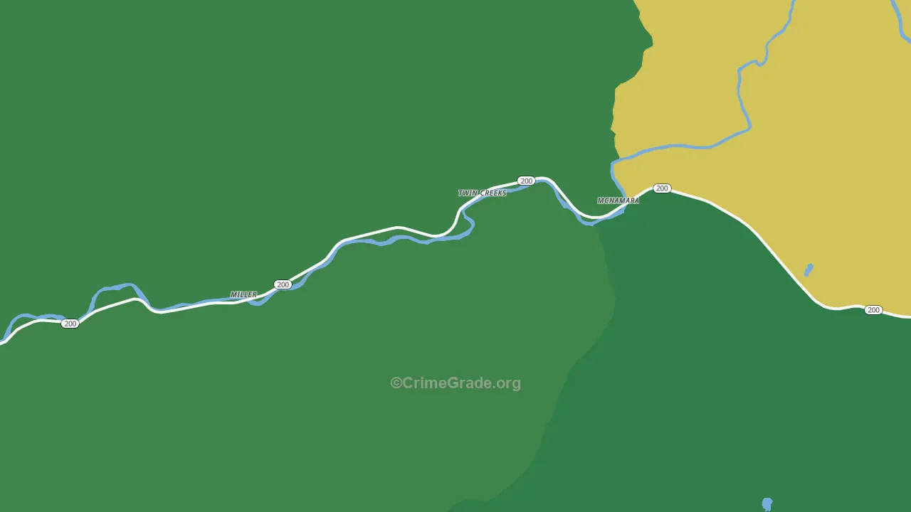 Twin Creeks, MT Map of Drug-Related Crime Rates