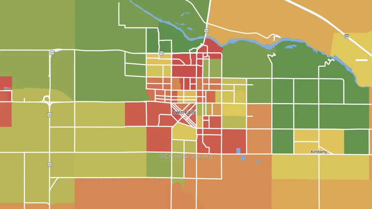 Twin Falls, ID Map of Drug-Related Crime Rates