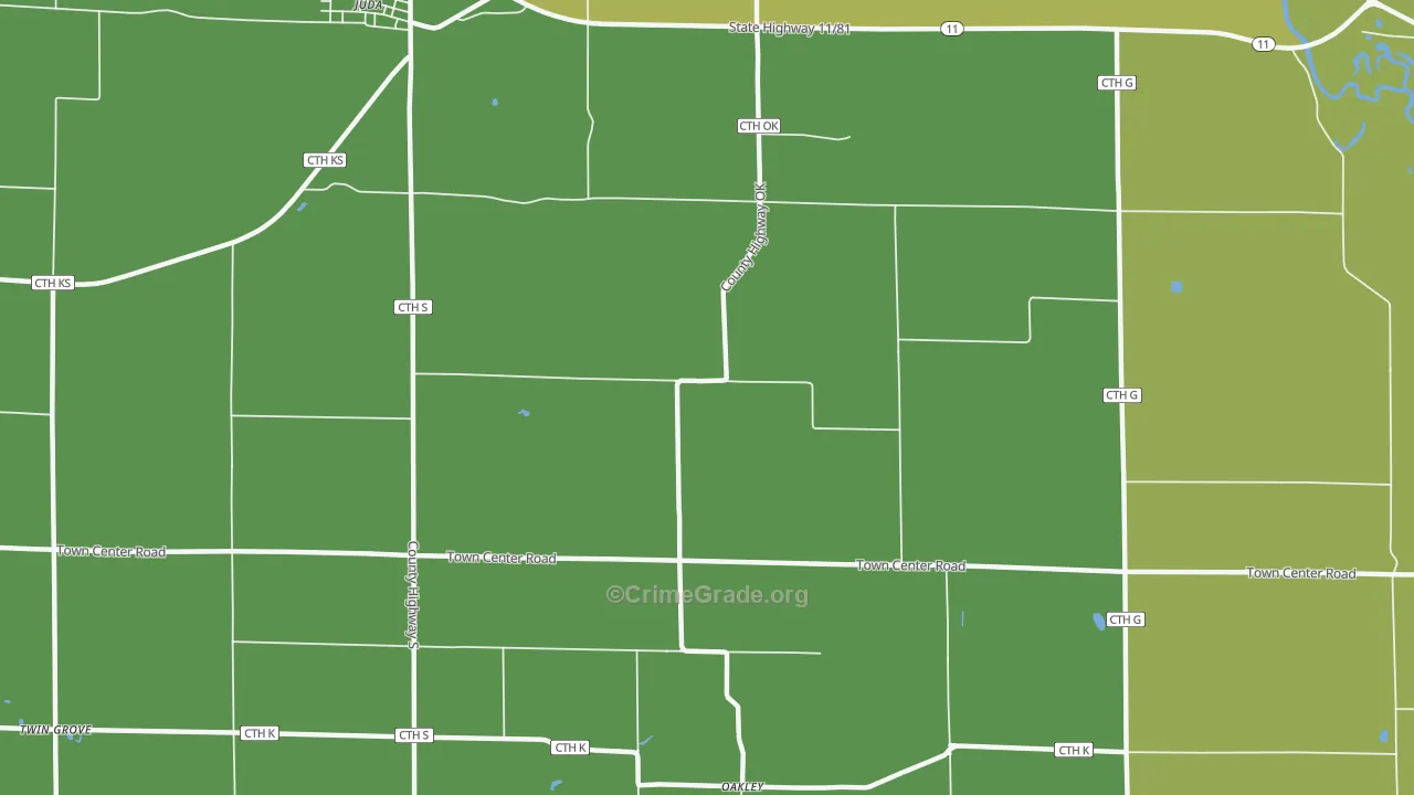 Twin Grove, WI Map of Drug-Related Crime Rates
