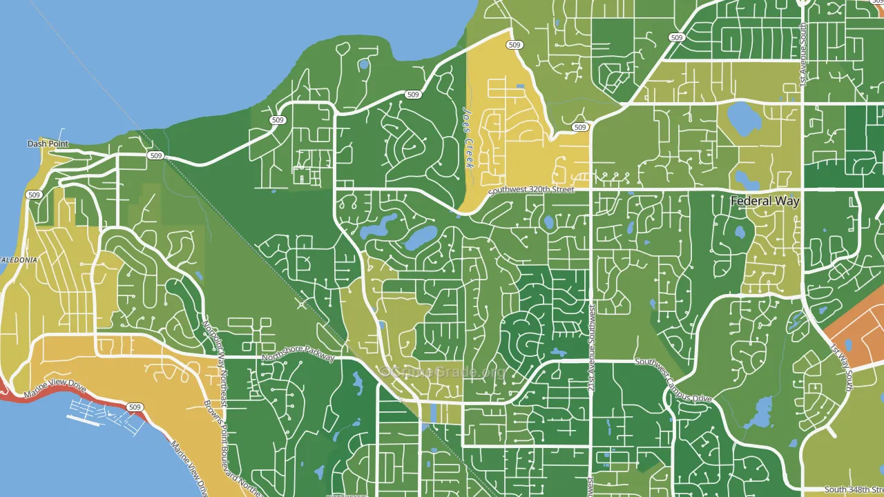 Twin Lakes, Federal Way, WA Map of Drug-Related Crime Rates