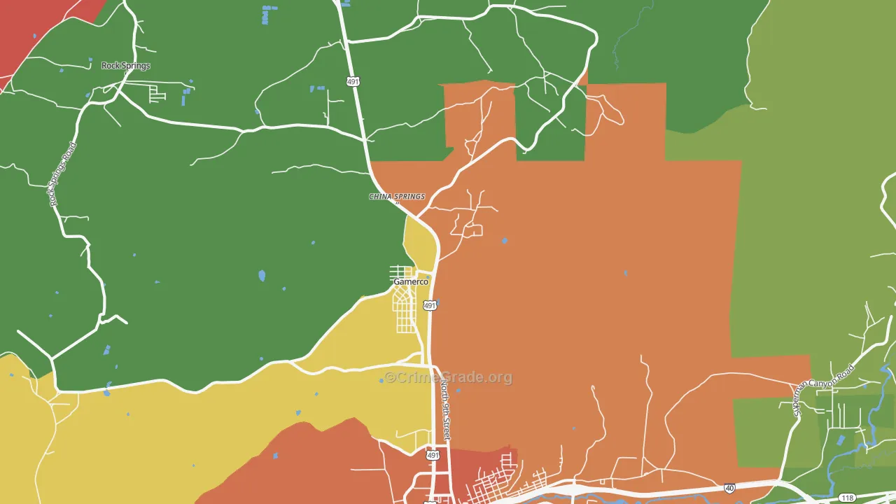 Twin Lakes, NM Map of Drug-Related Crime Rates