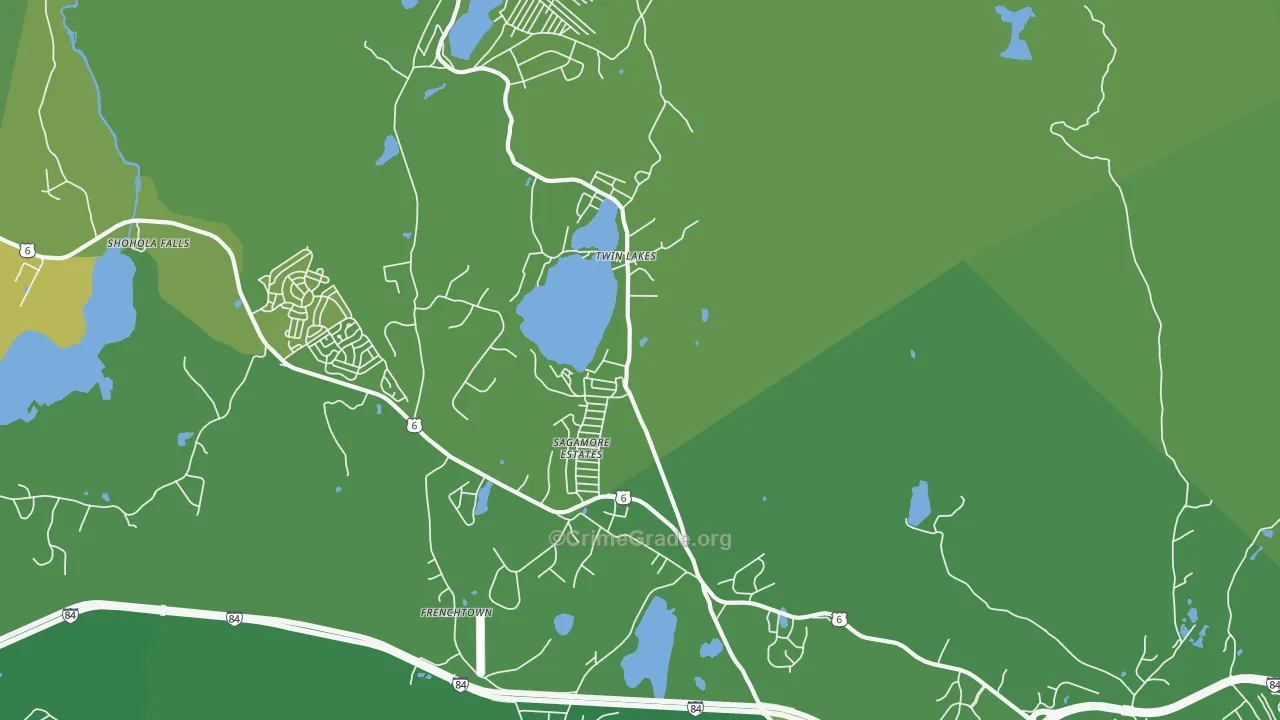 Twin Lakes, PA Map of Drug-Related Crime Rates