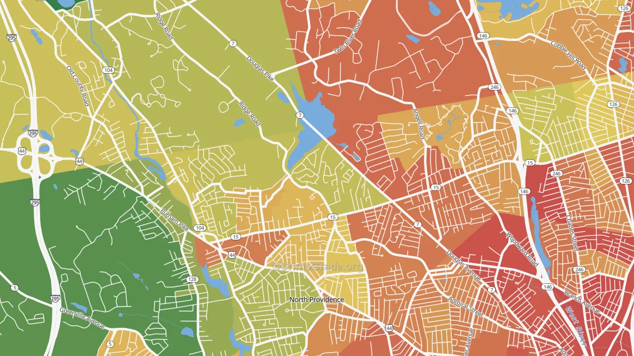 Twin Rivers Beach, Providence, RI Map of Drug-Related Crime Rates