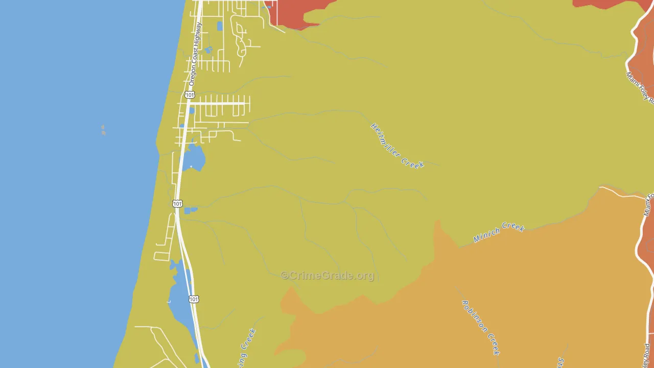 Twin Rocks, OR Map of Drug-Related Crime Rates