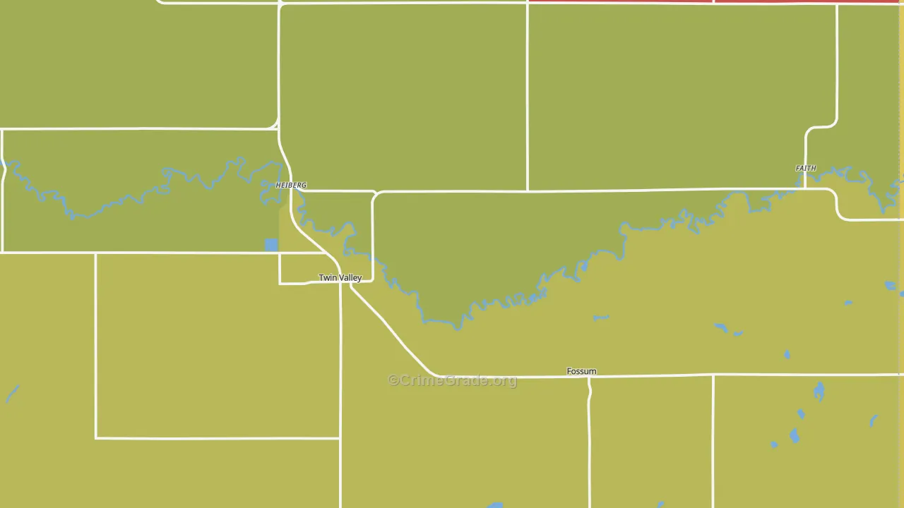 Twin Valley, MN Map of Drug-Related Crime Rates