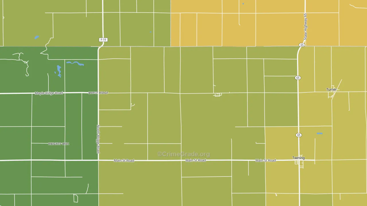 Twining, MI Map of Drug-Related Crime Rates