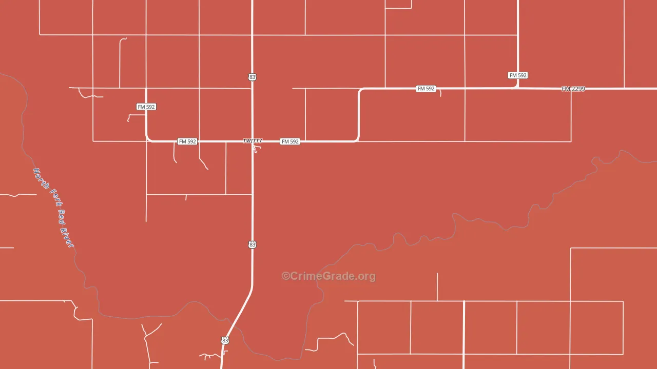 Twitty, TX Map of Drug-Related Crime Rates