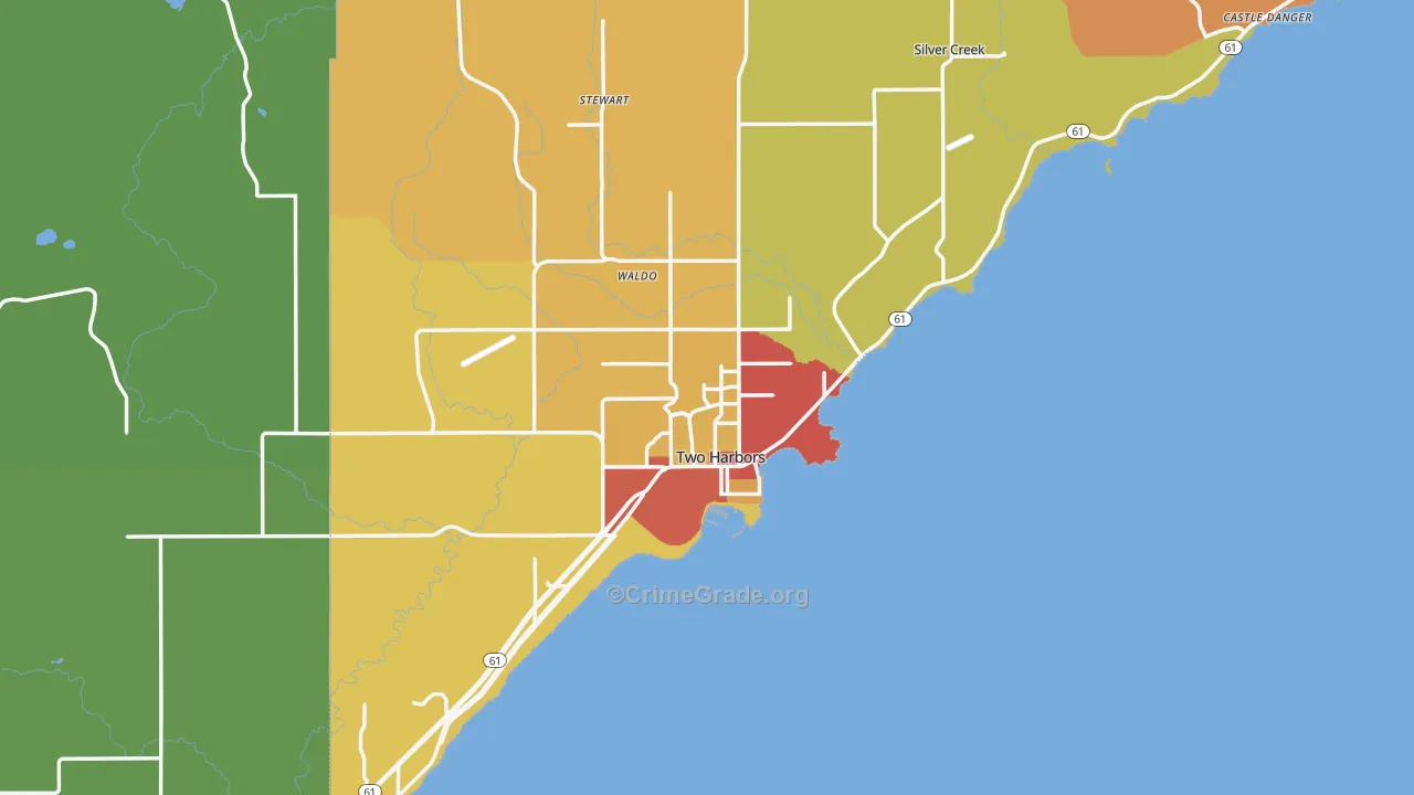 Two Harbors, MN Map of Drug-Related Crime Rates