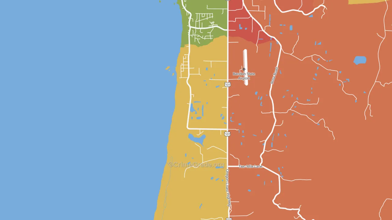 Twomile, OR Map of Drug-Related Crime Rates