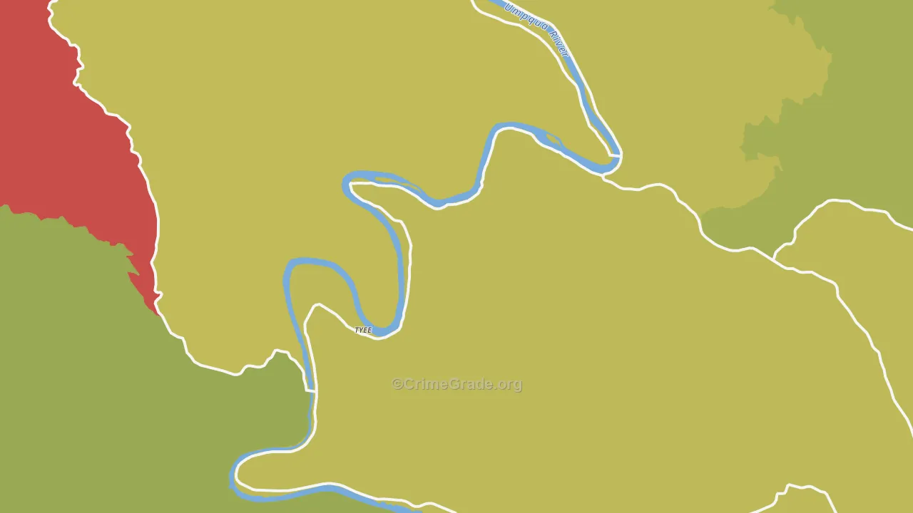 Tyee, OR Map of Drug-Related Crime Rates