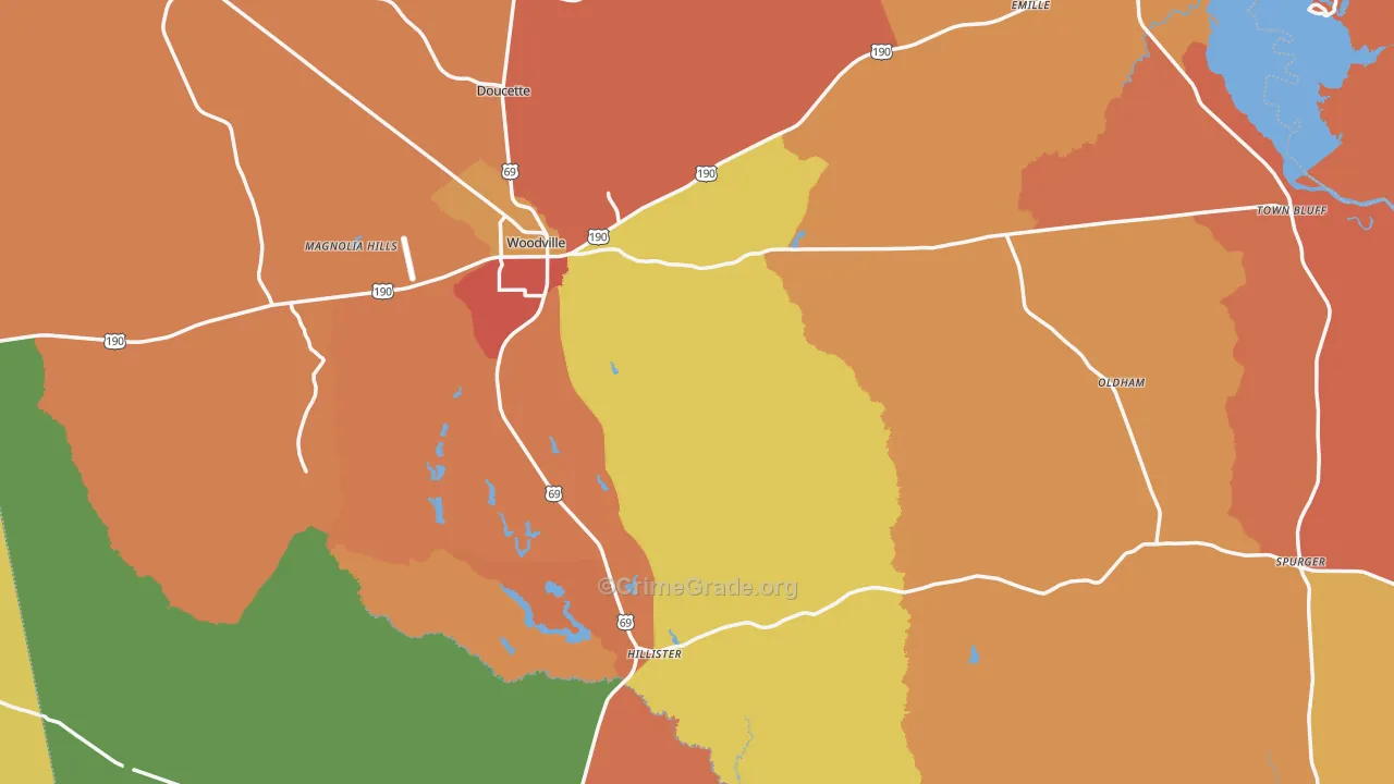 Tyler County, TX Map of Drug-Related Crime Rates