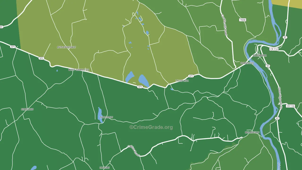 Tyler Hill, PA Map of Drug-Related Crime Rates
