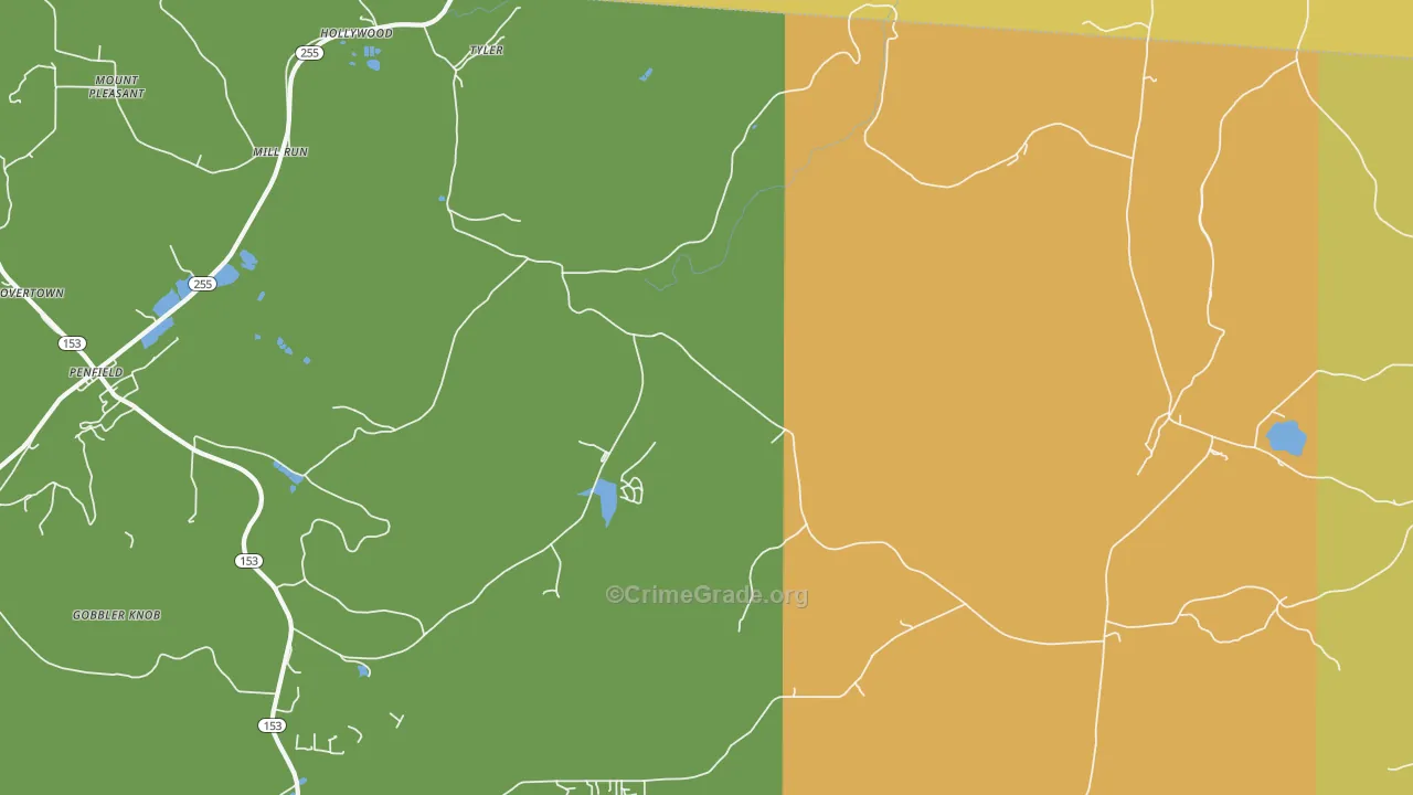 Tyler, PA Map of Drug-Related Crime Rates