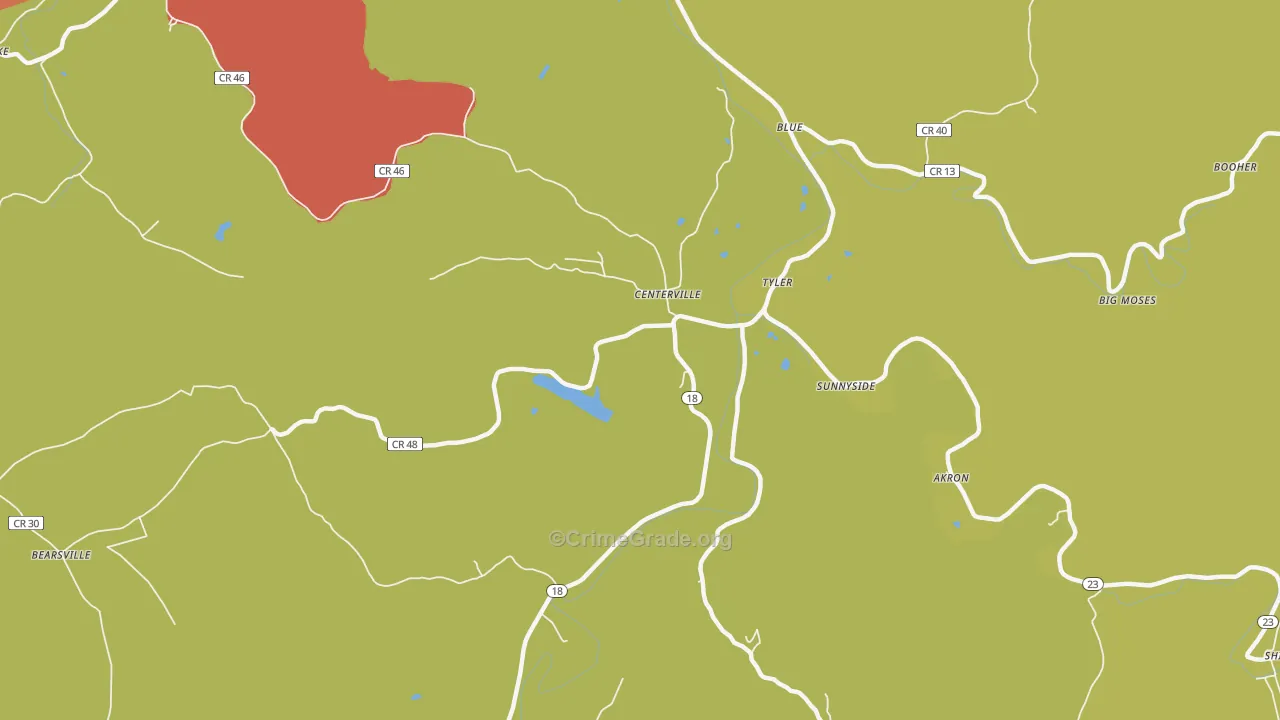 Tyler, WV Map of Drug-Related Crime Rates