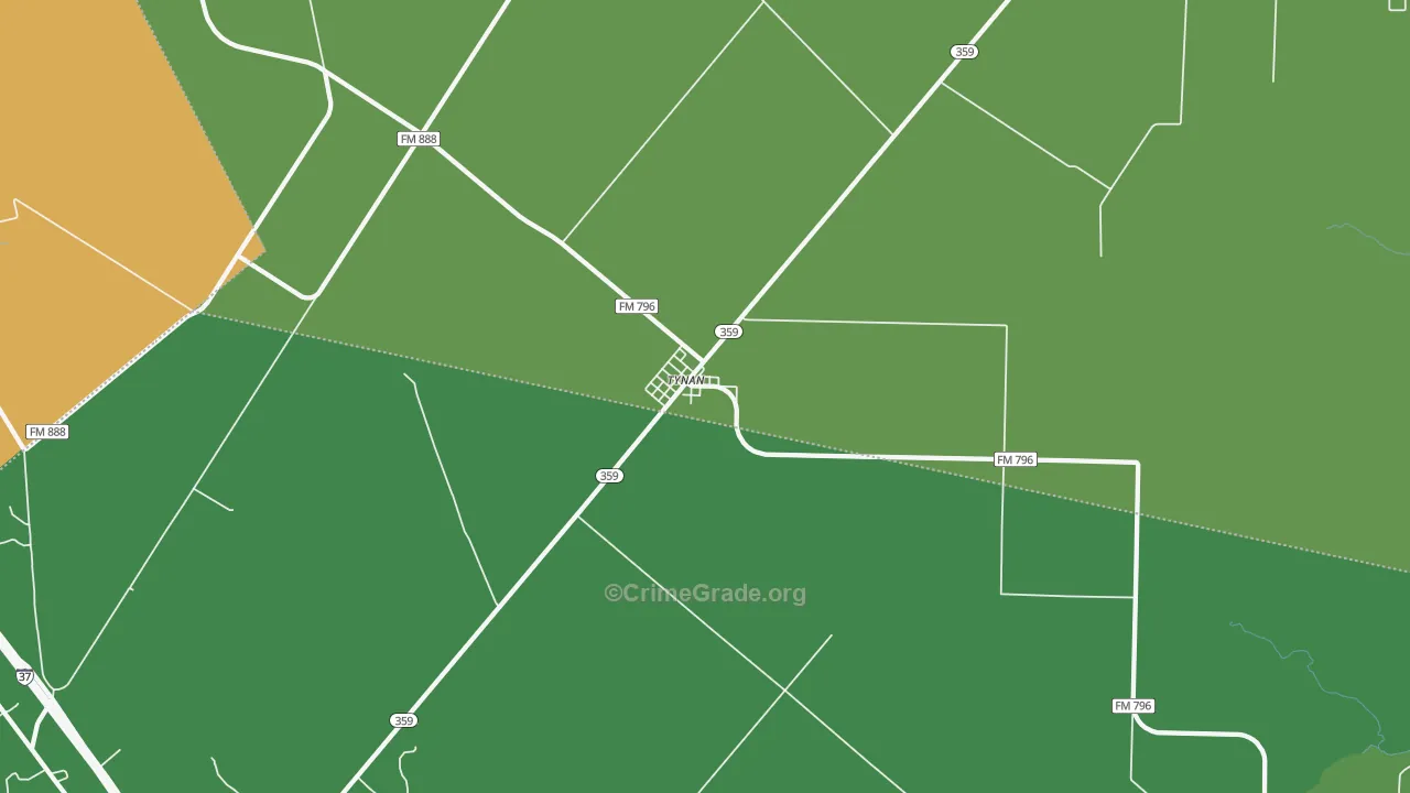 Tynan, TX Map of Drug-Related Crime Rates