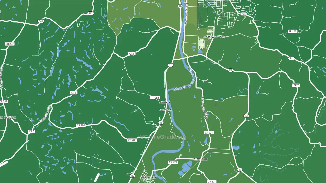 Tyndall, OH Map of Drug-Related Crime Rates