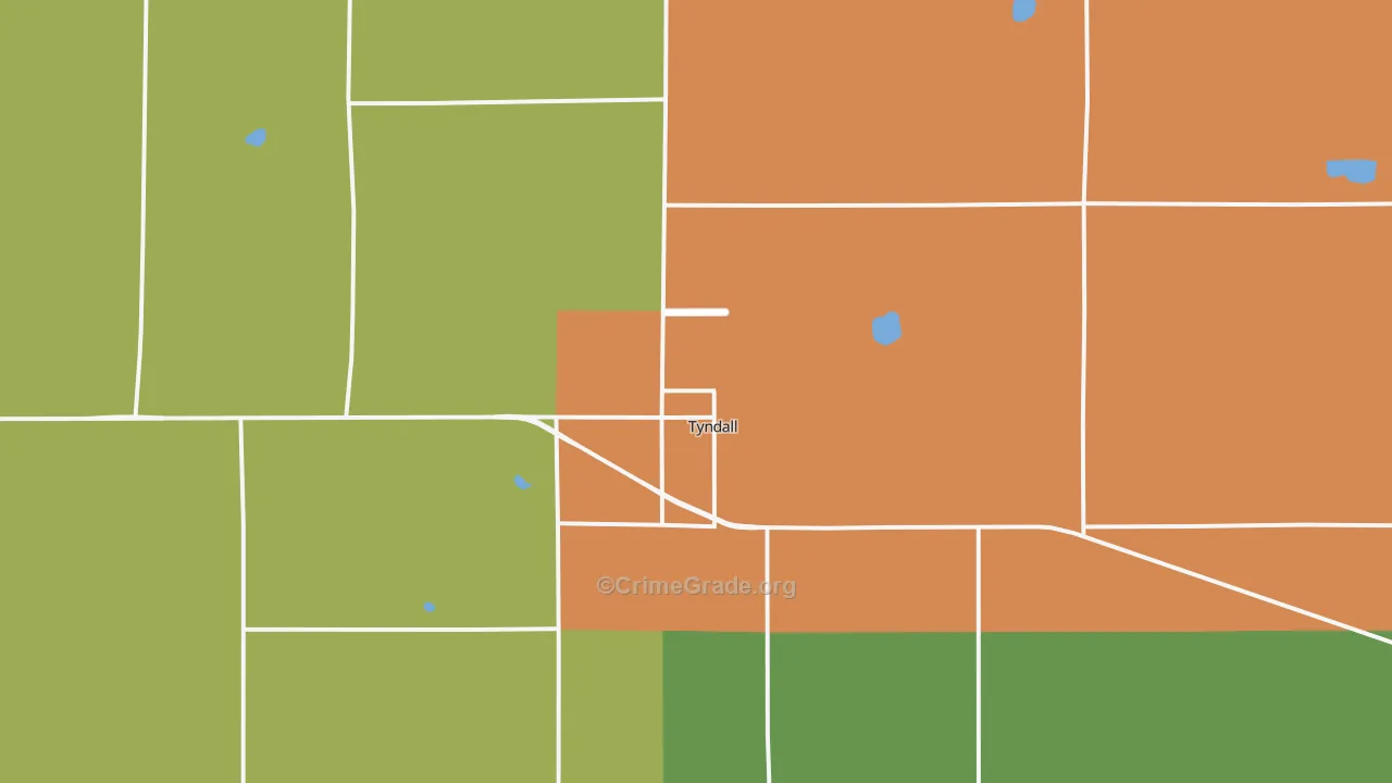 Tyndall, SD Map of Drug-Related Crime Rates