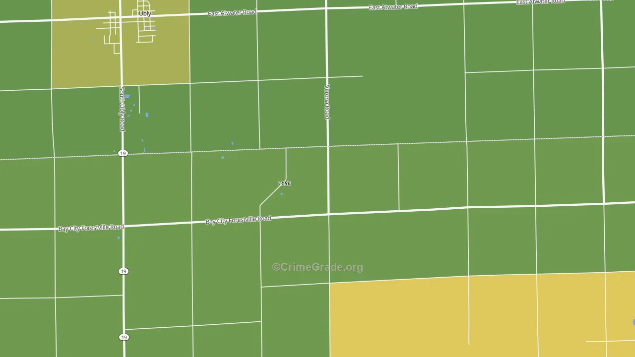 Tyre, MI Map of Drug-Related Crime Rates