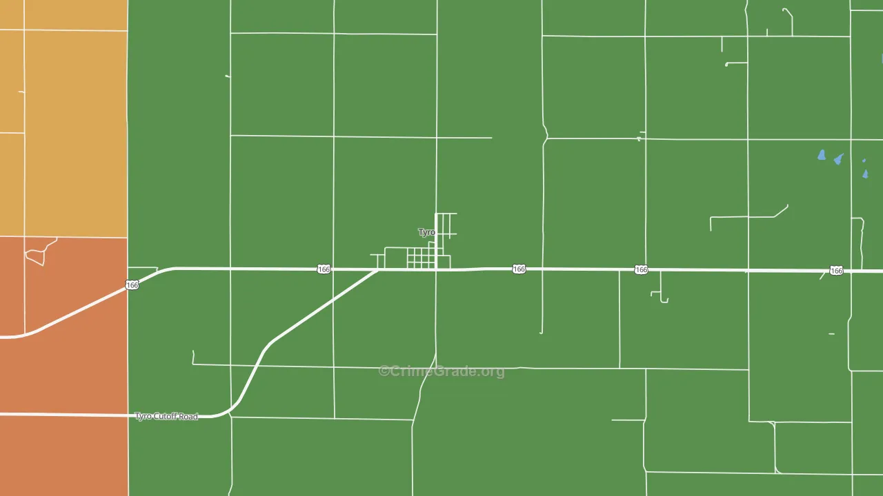 Tyro, KS Map of Drug-Related Crime Rates