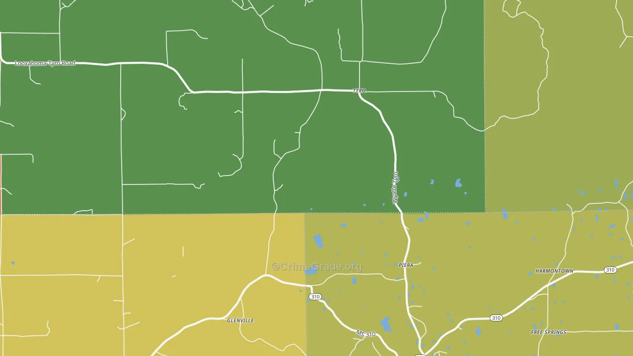 Tyro, MS Map of Drug-Related Crime Rates