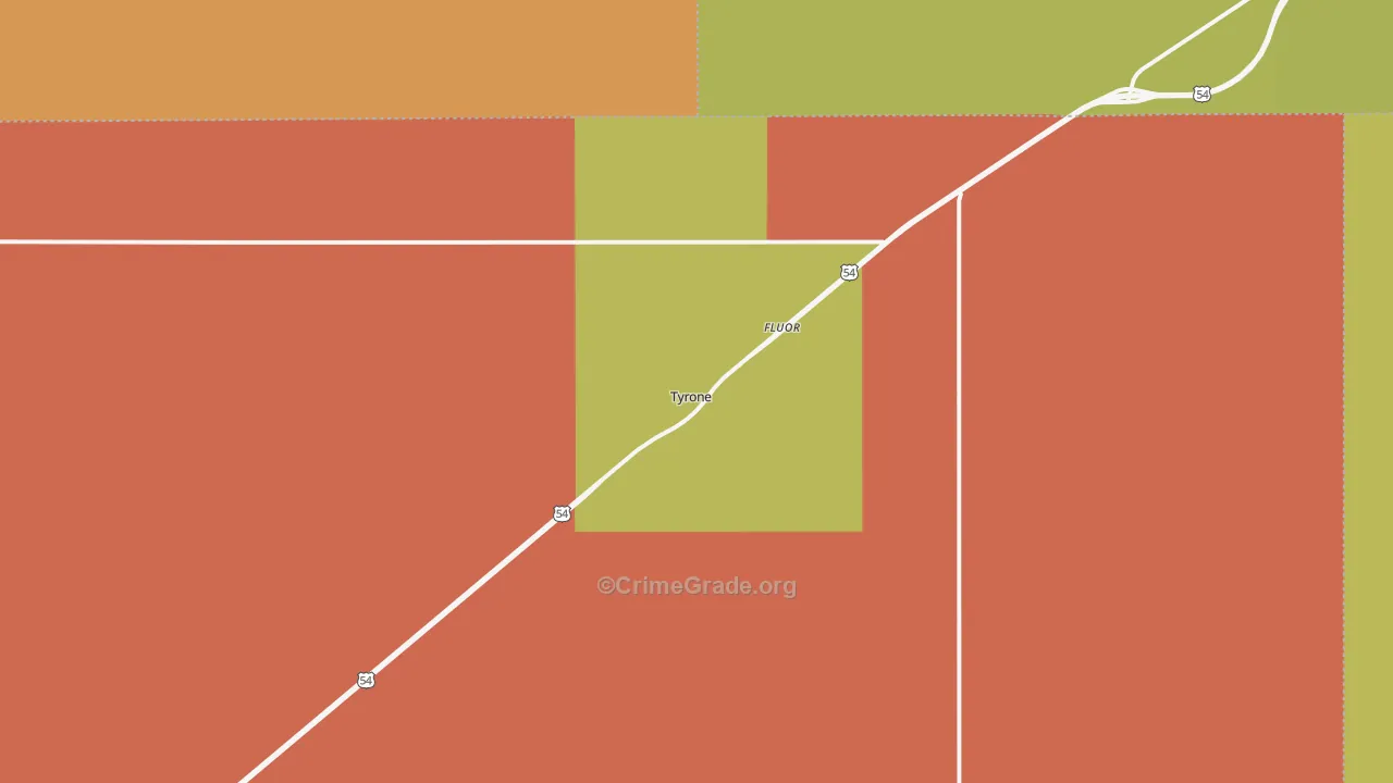 Tyrone, OK Map of Drug-Related Crime Rates