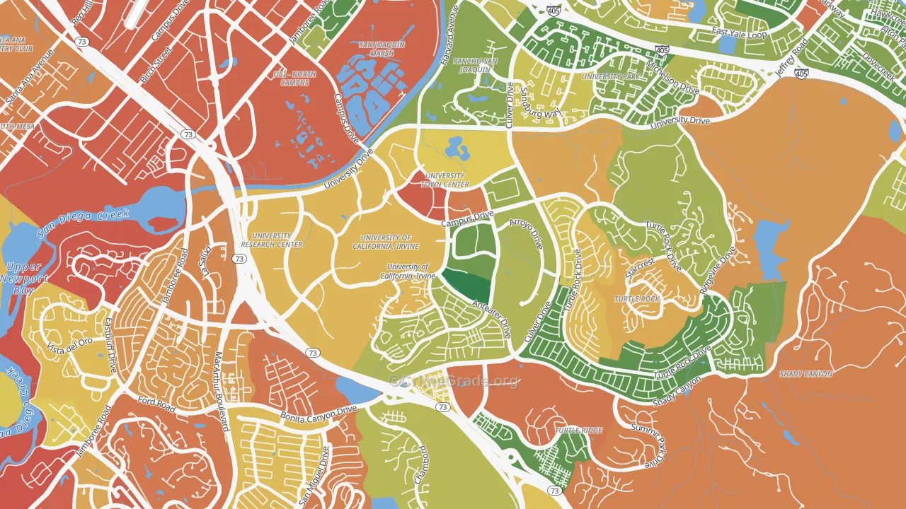 UC Irvine, Irvine, CA Map of Drug-Related Crime Rates