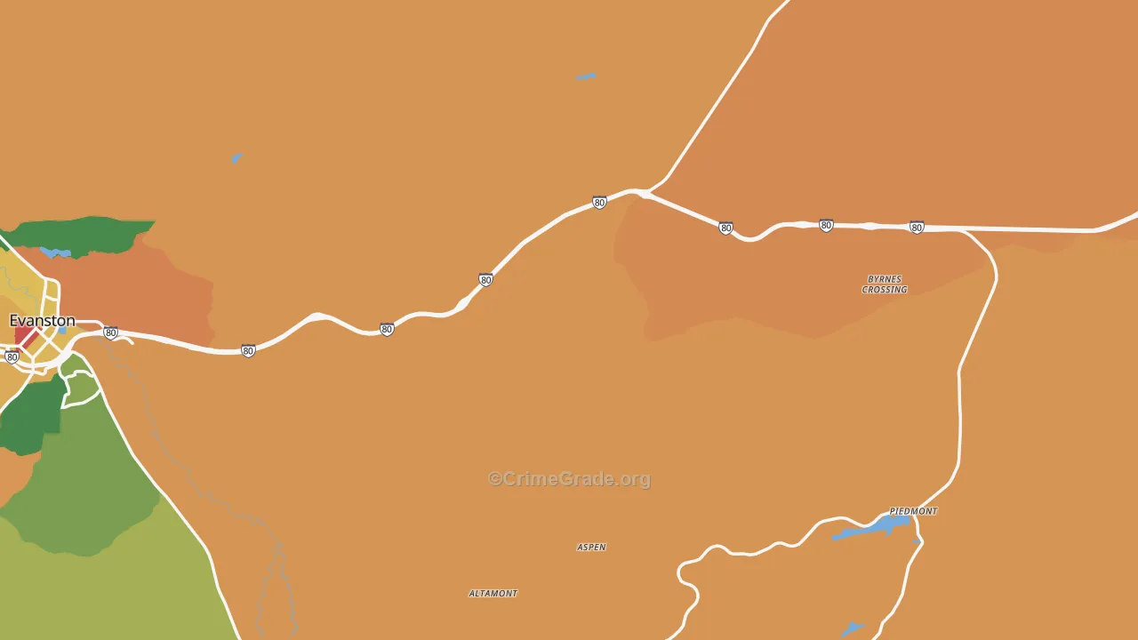Uinta County, WY Map of Drug-Related Crime Rates