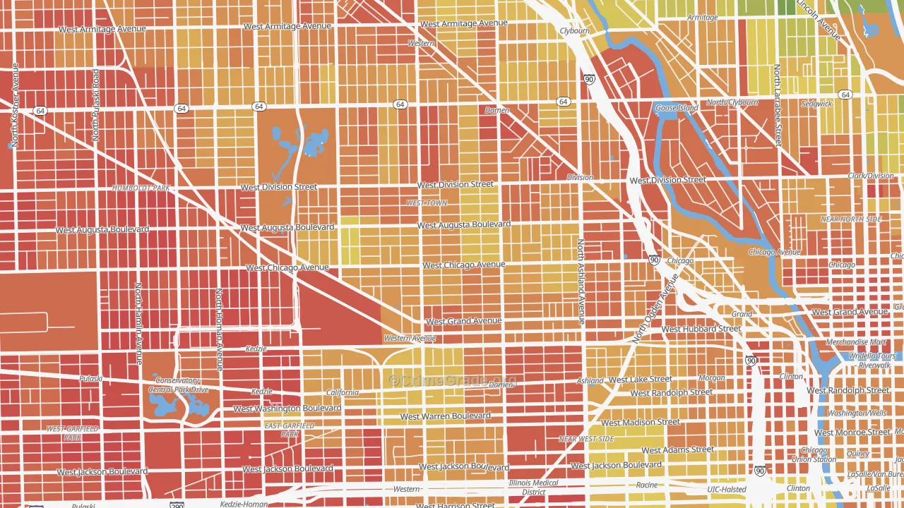 Ukrainian Village, Chicago, IL Map of Drug-Related Crime Rates