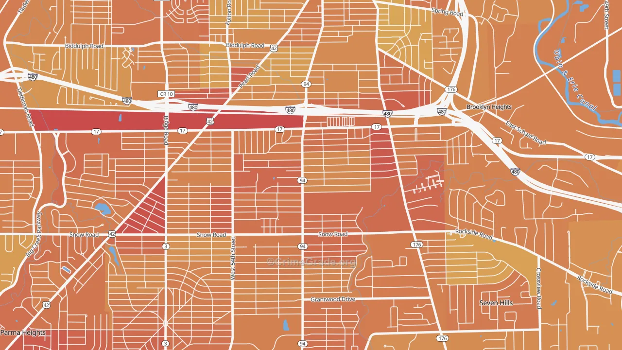 Ukrainian Village, Parma, OH Map of Drug-Related Crime Rates