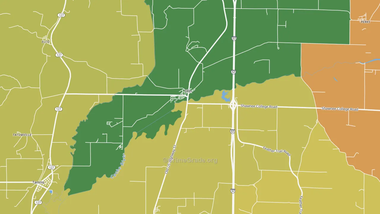 Ullin, IL Map of Drug-Related Crime Rates