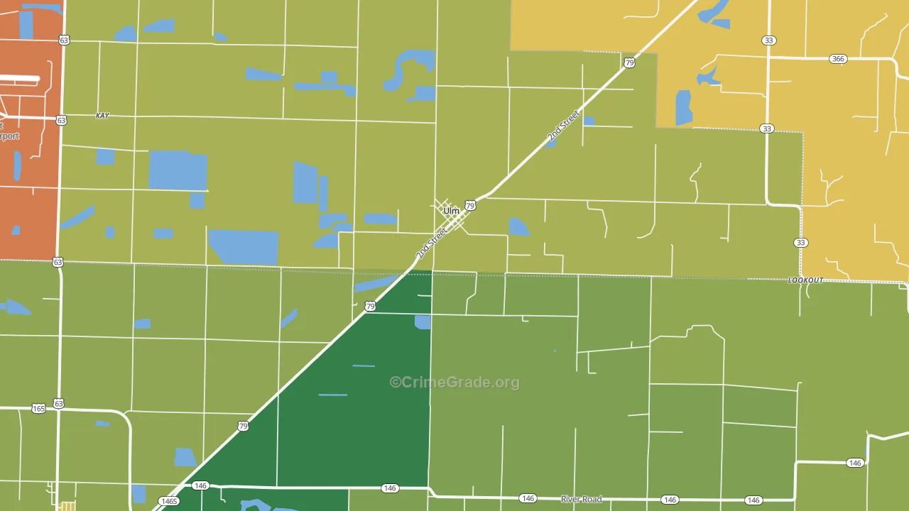 Ulm, AR Map of Drug-Related Crime Rates