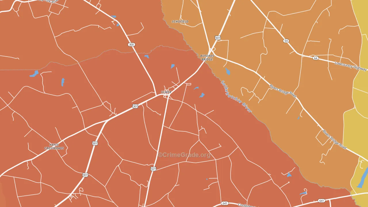 Ulmer, SC Map of Drug-Related Crime Rates
