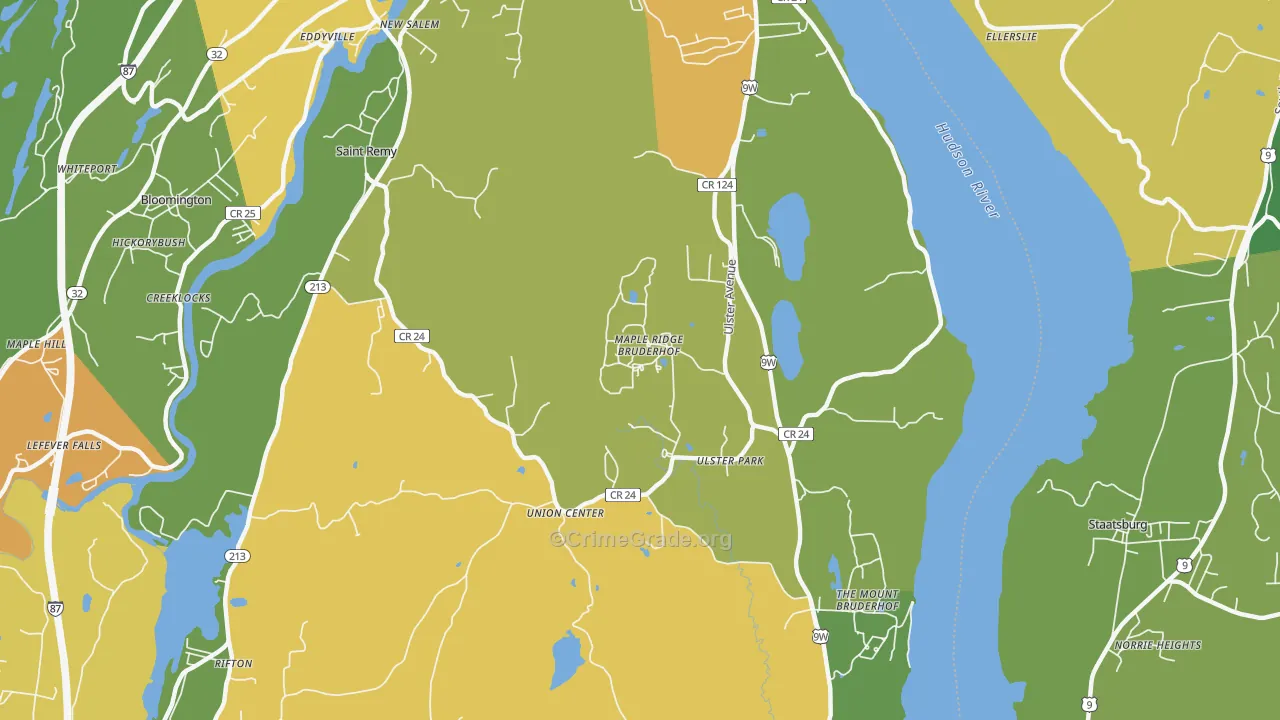 Ulster Park, NY Map of Drug-Related Crime Rates