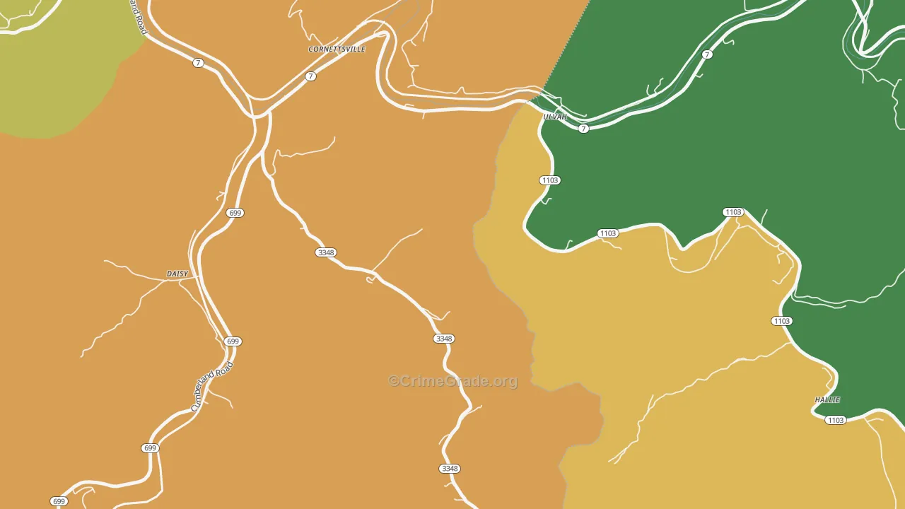 Ulvah, KY Map of Drug-Related Crime Rates
