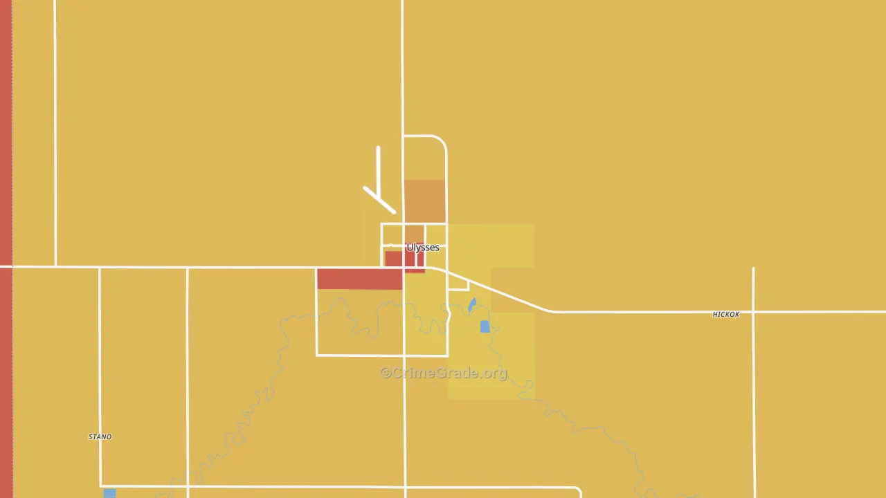 Ulysses, KS Map of Drug-Related Crime Rates