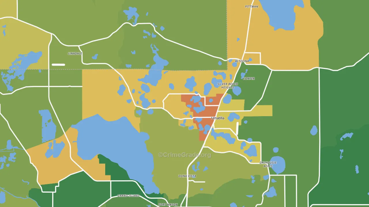 Umatilla, FL Map of Drug-Related Crime Rates