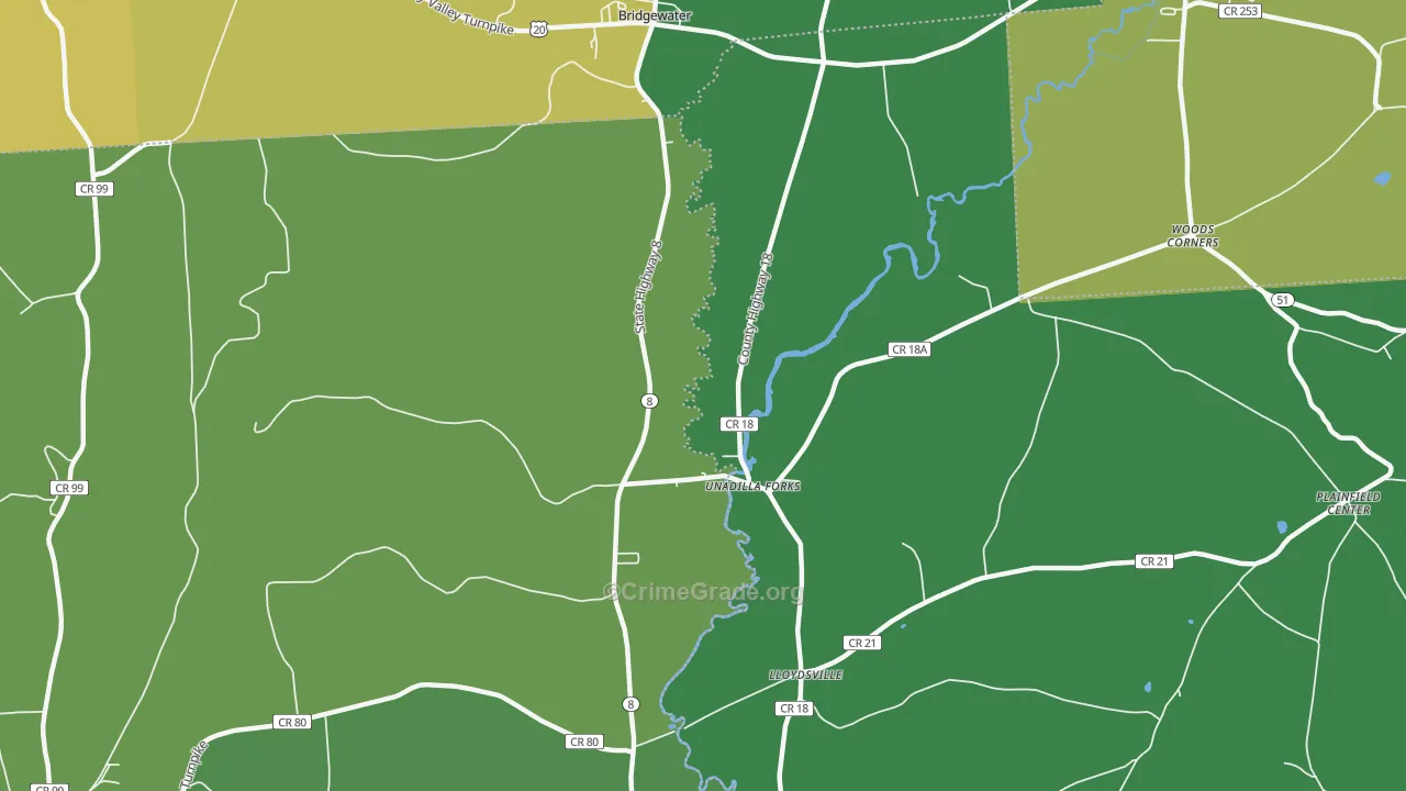 Unadilla Forks, NY Map of Drug-Related Crime Rates
