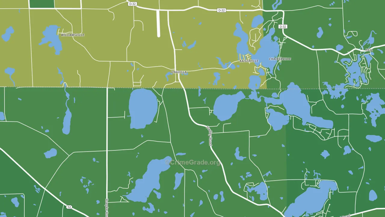 Unadilla, MI Map of Drug-Related Crime Rates