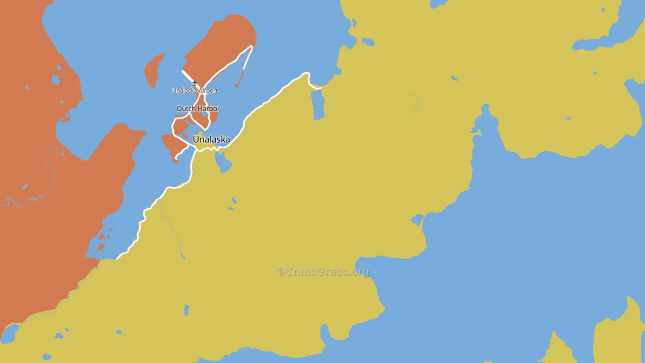 Unalaska, AK Map of Drug-Related Crime Rates