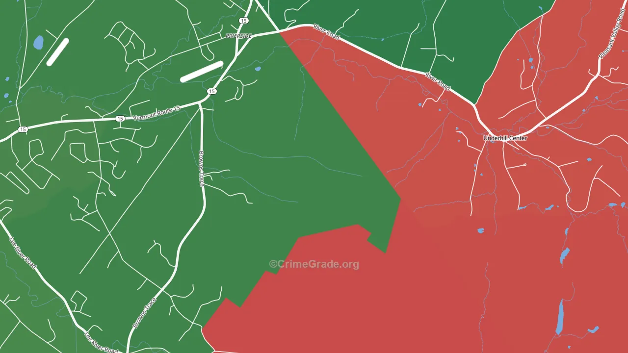 Underhill Center, VT Map of Drug-Related Crime Rates