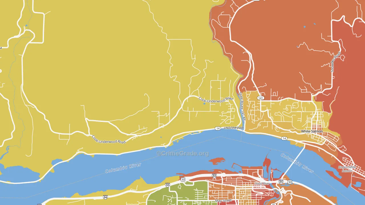 Underwood, WA Map of Drug-Related Crime Rates